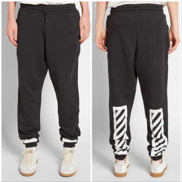 Off-White Other - OFF-WHITE Black White Brushed Diagonals Sweatpants